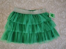 St. Patrick's Day Green Tulle Tutu Tired Skort Skirt Medium M 7-8 Girl