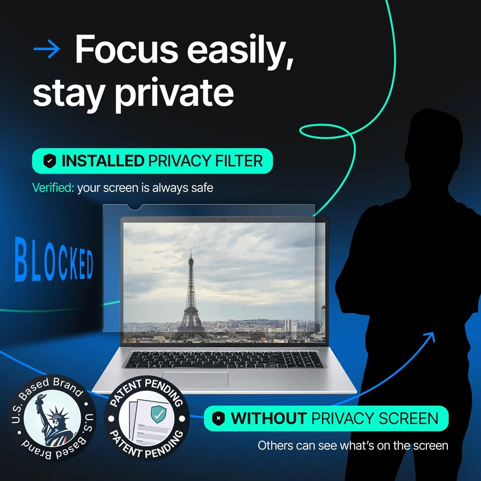 VINTEZ 15.6 Inch 16:9 Privacy Screen for Computer Monitor and Laptop - Anti G... - Image 2 of 4