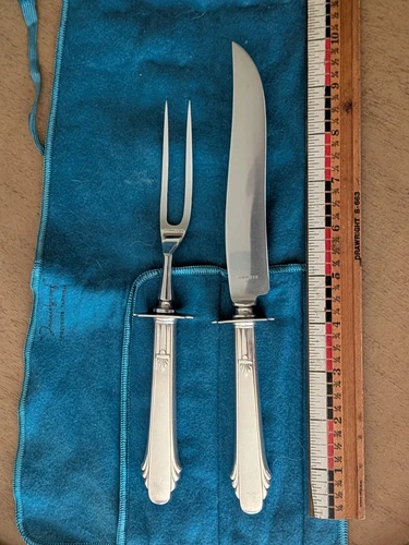Vintage Sterling Silver Carving Set - Hunt Club pattern by Gorham - Exc
