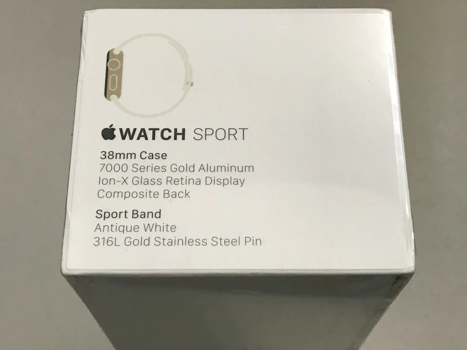 Apple Smart Watch 1st 38mm MLCJ2LL/A Gold Aluminum Case Antique White Sport Band - Image 2 of 4