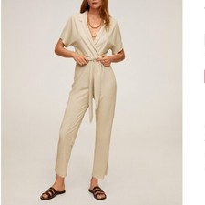 NWT Mango Thalia Short Sleeve Jumpsuit Size XXS Belted Dolman Sleeve