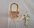 #2 Louis Vuitton PadLock Lock &2 Key Brass Shinny Gold Number 315