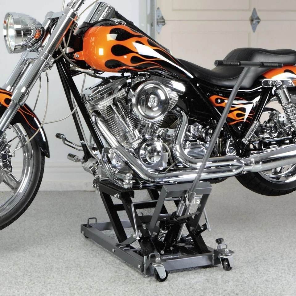 Motorcycle ATV Jack Lift Stand Hydraulic Quad Dirt Street Bike Hoist 1500 Lbs Foto 2 de 4