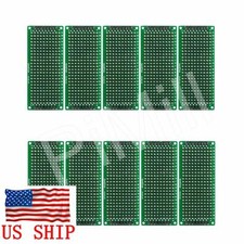 10pcs Double Side Prototype PCB Tinned Universal Bread board DIY 3x7cm US Stock