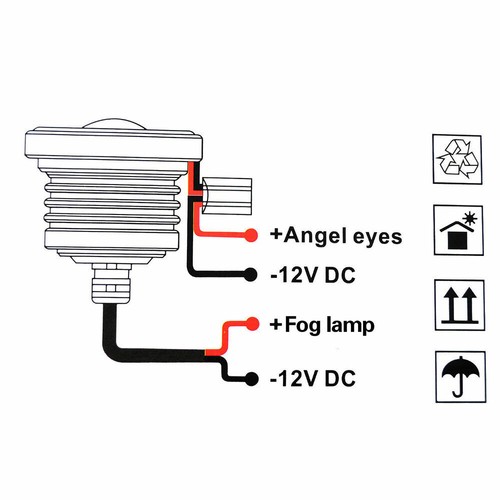 2x 3.5" COB LED Fog Light Projector Car Lamp White Angel Eye Halo Ring DRL Bulb - Picture 7 of 10
