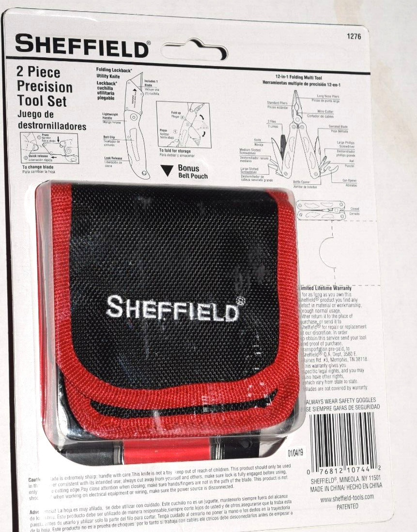 SHEFFIELD "2 PC Precision Tool Set," Pliers and Cutter, New/Sealed Orig. Package