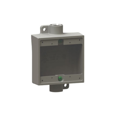 Killark 2FSC-2, 3/4'' Hub, Aluminum, 2-Gang, Feed-Through, Cast Device Box, 1pc