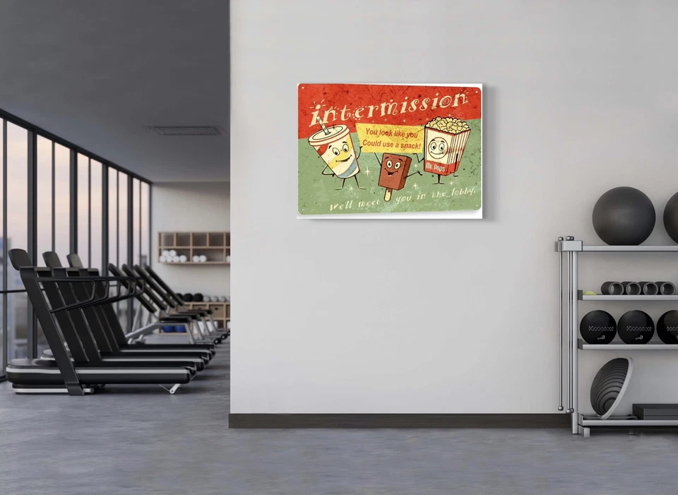 Movie Sign, Movie Snacks Popcorn Soda Ice Cream Cinema Tin Sign Intermission - Image 3 of 4