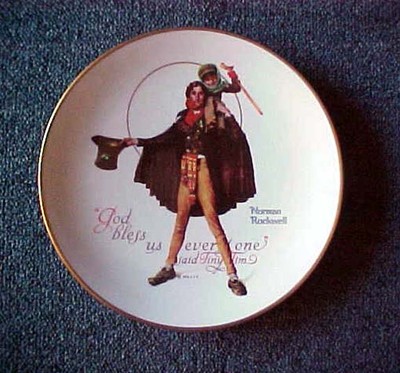 NORMAN ROCKWELL'S ''TINY TIM'' COLLECTOR'S  EDITION GORHAM CHINA COLLECTOR PLATE