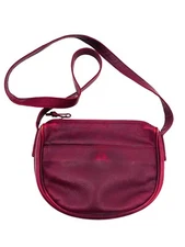 VINTAGE BOTTEGA VENETA EMBOSSED CALFSKIN CROSSBODY BAG BURGUNDY
