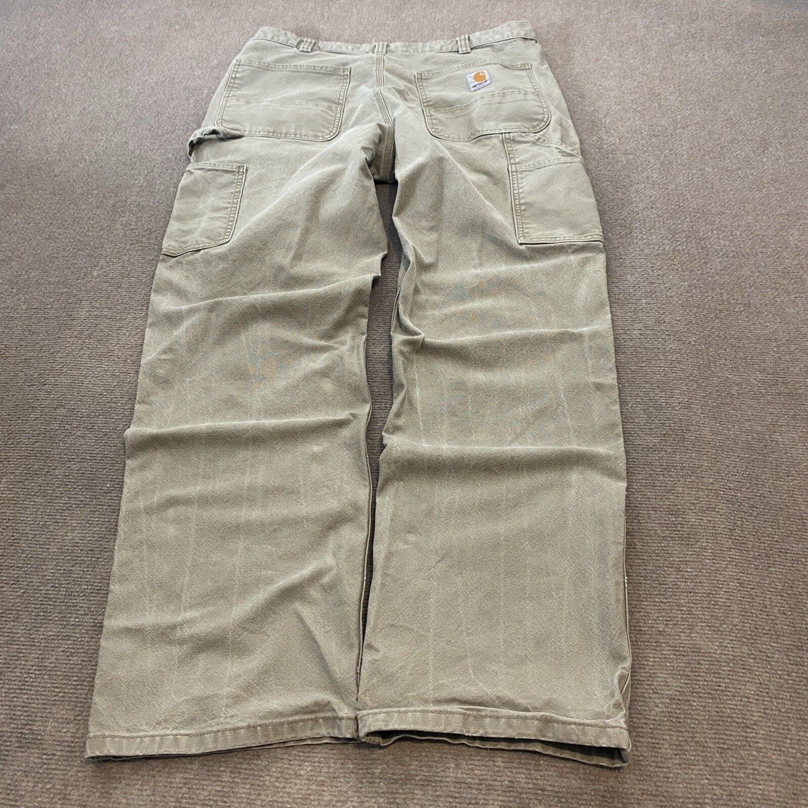 Carhartt Mens 36x32 Carpenter Work Pants in Faded Gray Distressed Style 103279