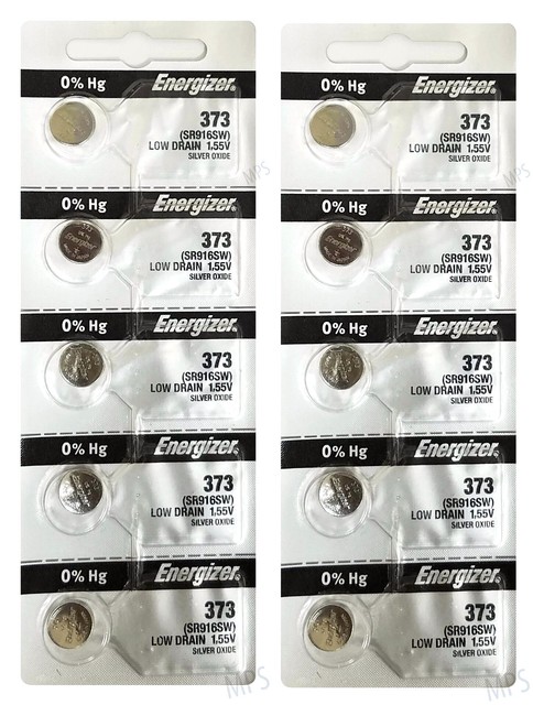 10 Pcs Energizer Watch Batteries 373 Sw 916 Sw 1 55 V For Sale Online Ebay