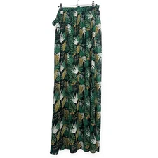 Shein Sarong Womens M Green Cover Up Wrap Long Skirt Beach Pool Tropical Swim