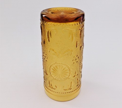 Tiara Brockway Concord Daisy Sandwich Amber Indiana Glass 5.5" Tumbler Vintage - Picture 11 of 13
