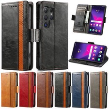 For Samsung Galaxy S26 Ultra S25 FE S24 S23 S22 Magnetic Leather Wallet Case