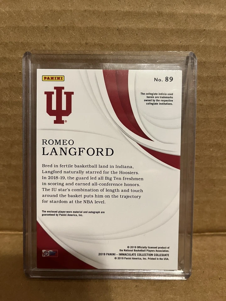 2019 Panini Immaculate Collection Romeo Langford Rookie RC Patch Auto RPA 11/99! - Image 2 of 3