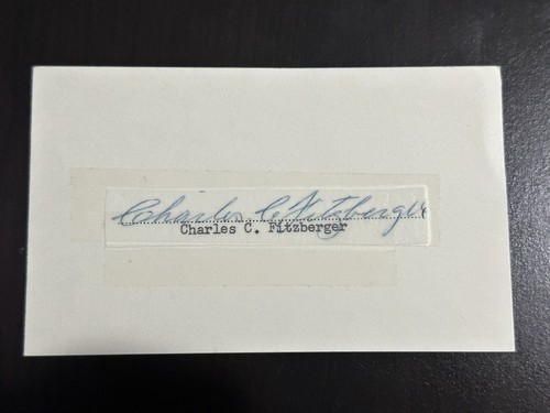 Charlie Fitzberger Signed Index Card Cut 3x5 1928 Boston Braves RARE! Ty Cobb
