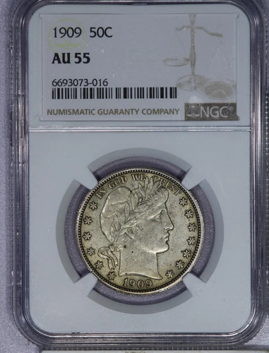 1909 Barber Half Dollar 50c NGC AU55