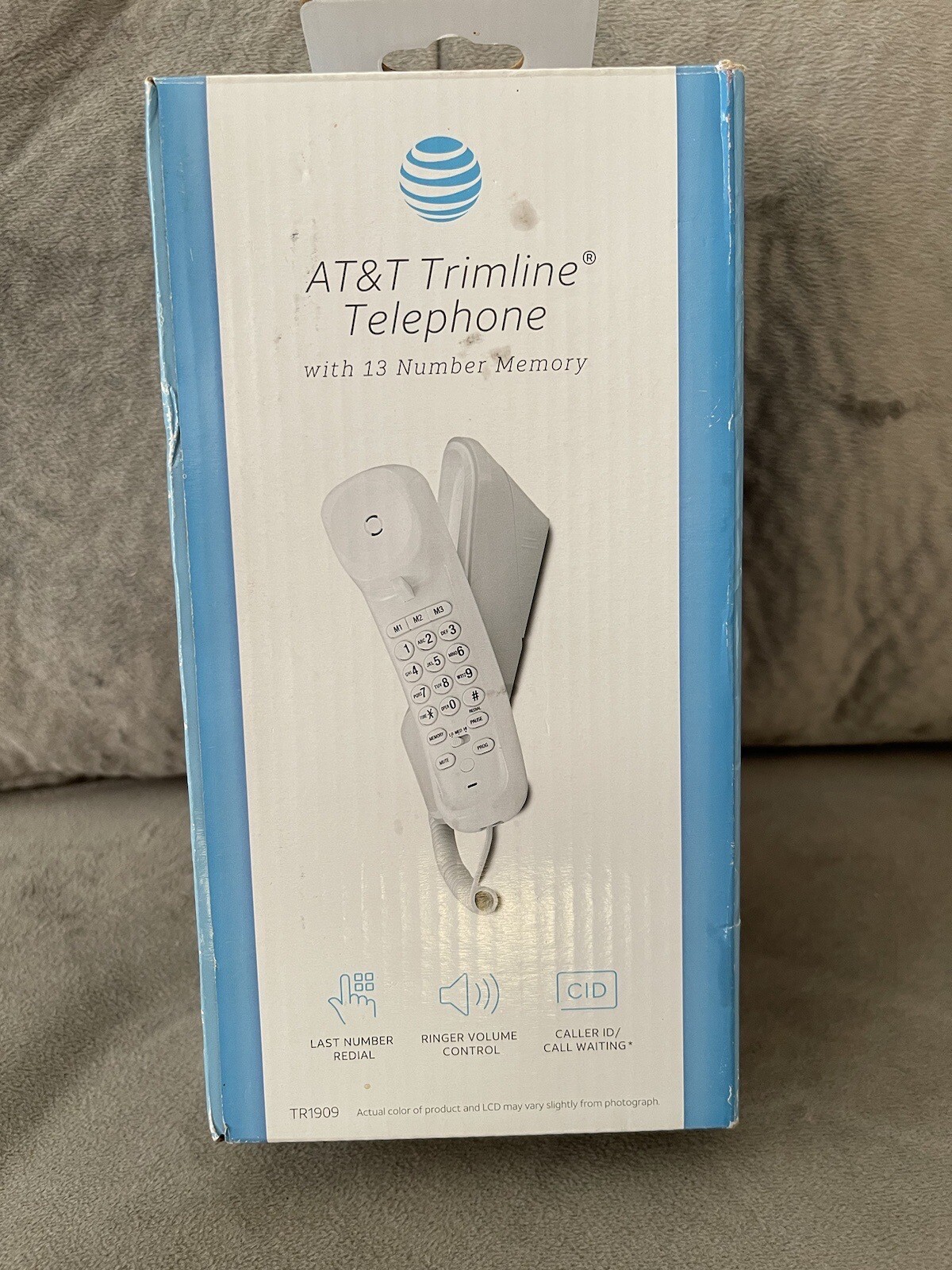 AT&T Trimline Telephone TR1909 White Caller ID Call Waiting Redial ...