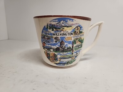 Vintage Washington State Destination Mount Rainier Mug | Japan | Rare