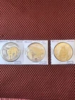 2004 Liberian .999 silver24KT gold, Diamond eyes coins/3coins!