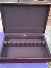 Reed & Barton EUREKA Silverware Flatware Tarnish Proof Storage Chest Wooden Box