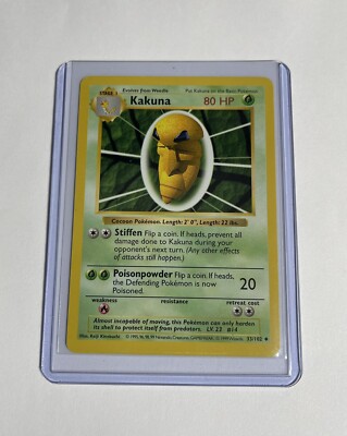 1995 kakuna pokemon card value 1995 Pokémon TCG Kakuna Base Set 33/102 Regular Uncommon✨Shadowless