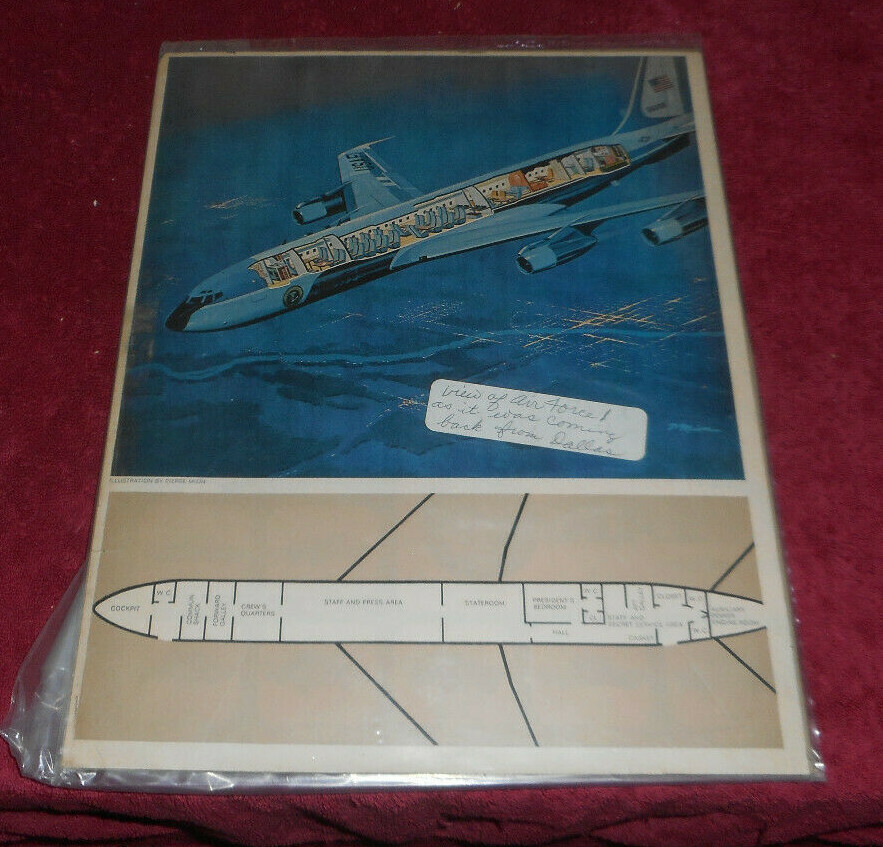 Vintage Pierre Mion Art Print Air Force One Returns From Dallas Cutaway  Diagram | eBay