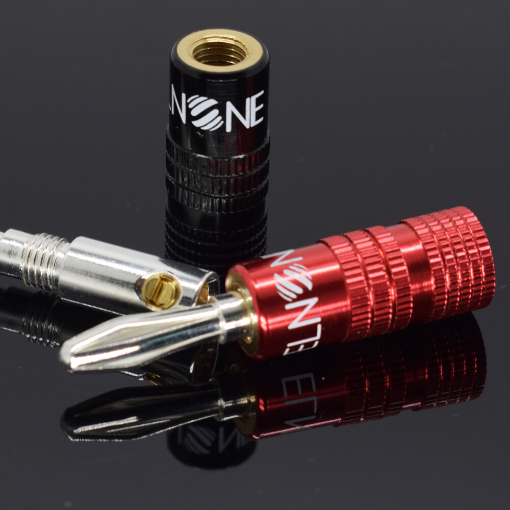 8pcs ELNONE High Quality Silver Plated Speaker Banana Plug Male Audio Connector