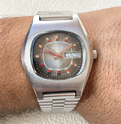 EVELIX Automatic Watch 25 jewels Cal. Eta 2789 Brown Dial Swiss