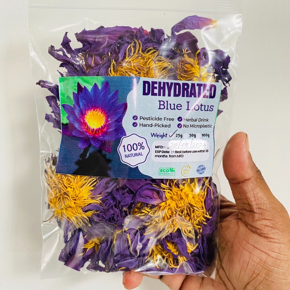 Blue Lotus Flower (Nymphaea Caerulea) Dried Organic Flowers Egyptian Tea/Smoke