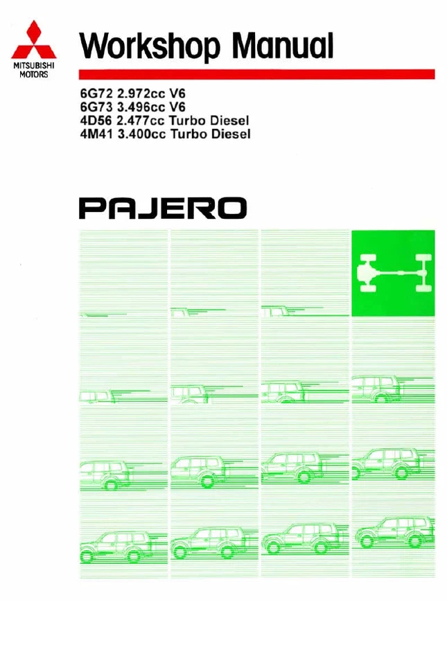 Workshop Manual,manuale officina (ENG) Mitsubishi PAJERO III V60 - Immagine 2 di 4