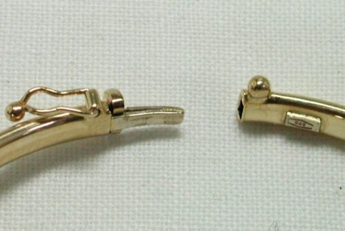 Vintage Lovely 9ct Gold Ruby And White Stone Hinge Bangle 22163 - Picture 4 of 5