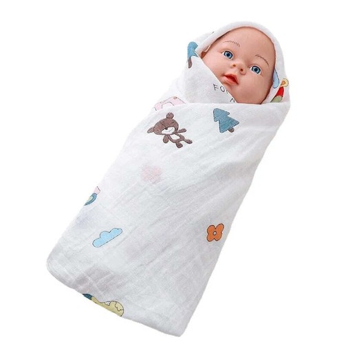 70x70cm Baby Blanket Ultra Soft Organic Cotton Newborn Swaddle Wrap Dual Layers - Picture 5 of 26