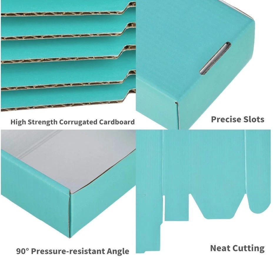 Pack of 10 7"x 5"x 2" Corrugated Cardboard Boxes Turquois Blue DIY, Wedding Baby - Image 4 of 4