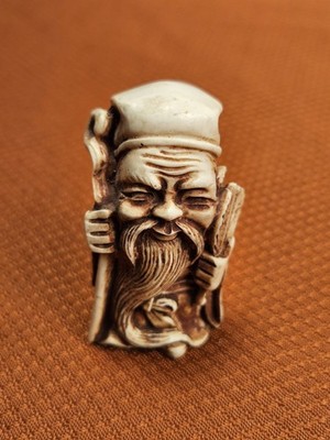Vtg Carved Resin chinese Immortals 2  Figure Netsuke
