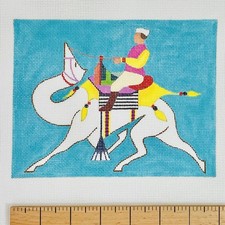 Colors of Praise hand painted needlepoint canvas 18ct 7 x 5.5 Man Riding Horse