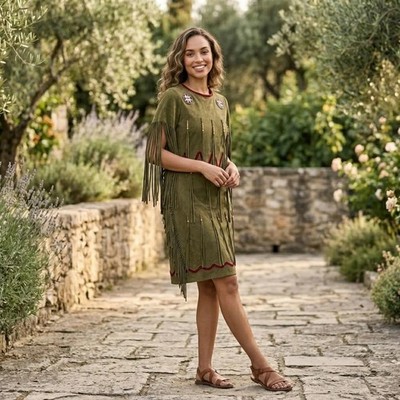 knee length dresses for ladies Fringe Midi Dress main image 0