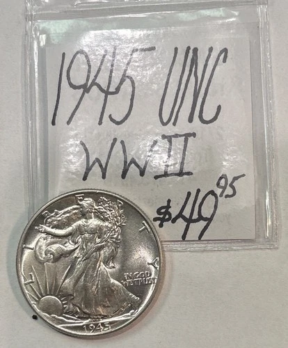1945 Walking Liberty Half Dollar UNC! WWII! ENN Coins