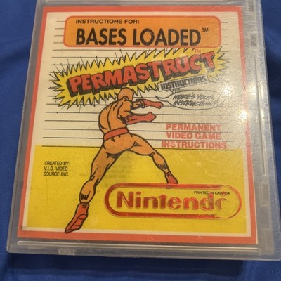 Bases Loaded Rental Store Box and Sticker NES Nintendo Permastruct Authentic
