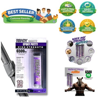 Ready High Strength Epoxy Putty - Ultra-Fast 10 Minute Set, Metal & Wood Bonding