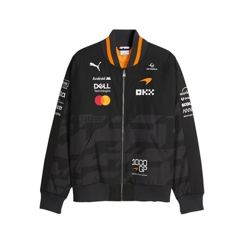 PUMA Mclaren Racing 1000Th Grand Prix Bomber Jacket Mens Black Casual Athletic O - product listing photo