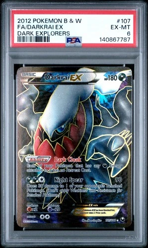 2012 POKEMON B&W DARK EXPLORERS #107 FULL ART/DARKRAI EX PSA 6