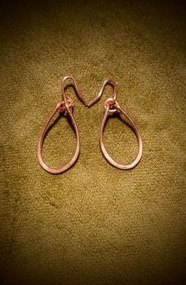 Simple Handmade Rustic Hammered Copper Teardrop Dangle Women's Earnings