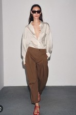 ZARA ZW COLLECTION DARTED TROUSERS WITH BELT LOOPS SZ S Brown  8089/325/700
