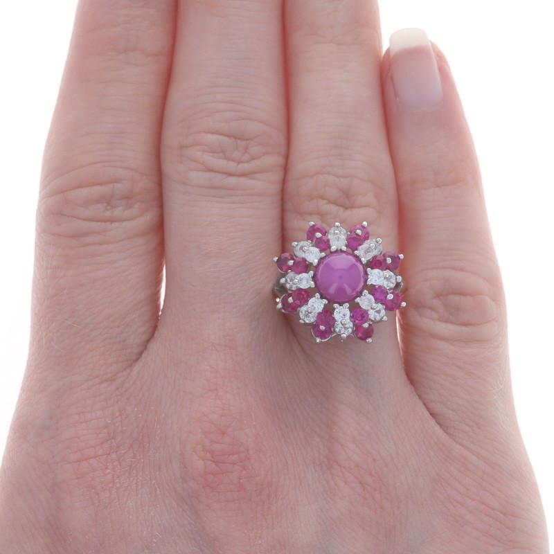 White Gold Lab-Created Star Ruby Lab-Created Ruby… - image 3