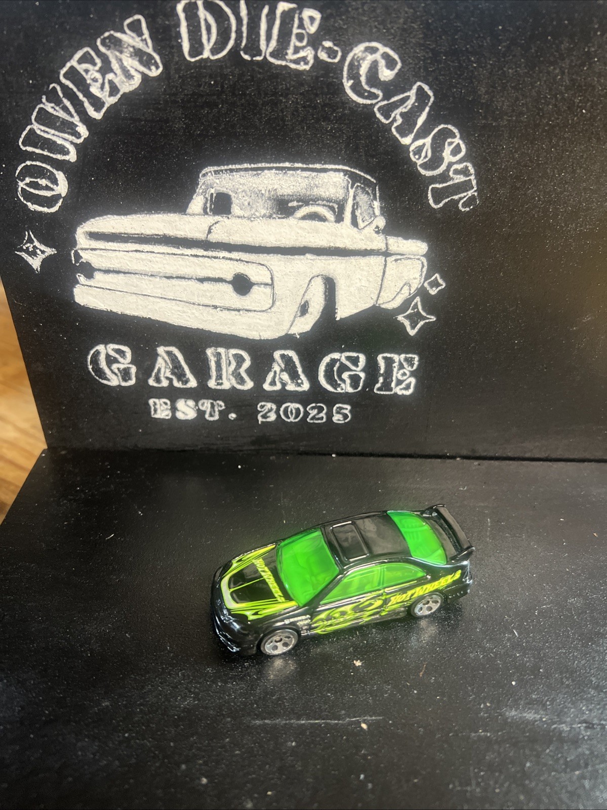 HOT WHEELS 2002 HONDA CIVIC SI MAINLINE RELEASE BLACK PAINT~TRIBAL FLAMES~LOOSE