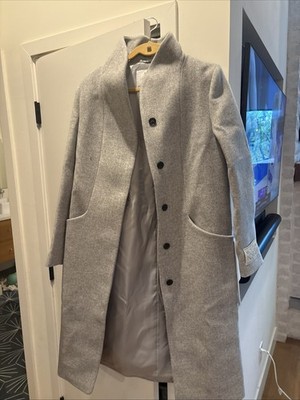 Aritzia Wilfred The Cocoon Long Wool Cashmere Coat Heather Light Grey Small