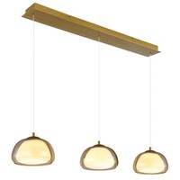 Pendelleuchte HäNgeleuchte Deckenleuchte Led Amberglas Dimmbar Modern H 150 Cm