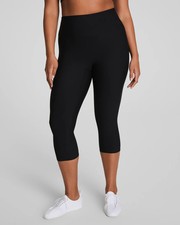 NWT Spanx Black Capri High Rise Legging Size Large Shaping Slim Active